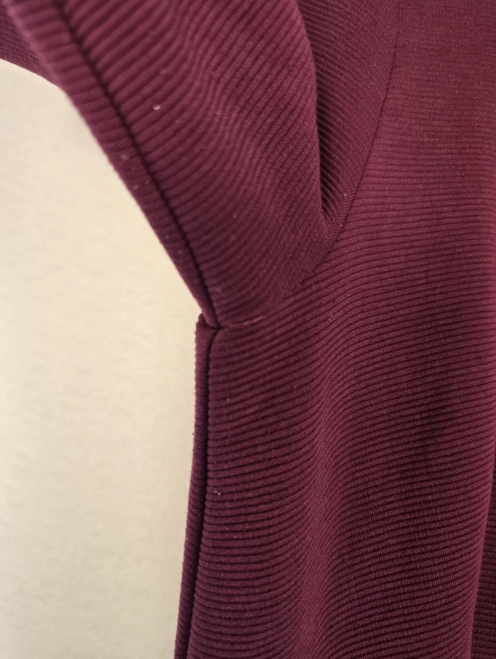 BODEN Maroon Ribbed Scoop Neck 3/4 Sleeve Lined Midi Dress. Ladies 16R - Picture 3 of 13